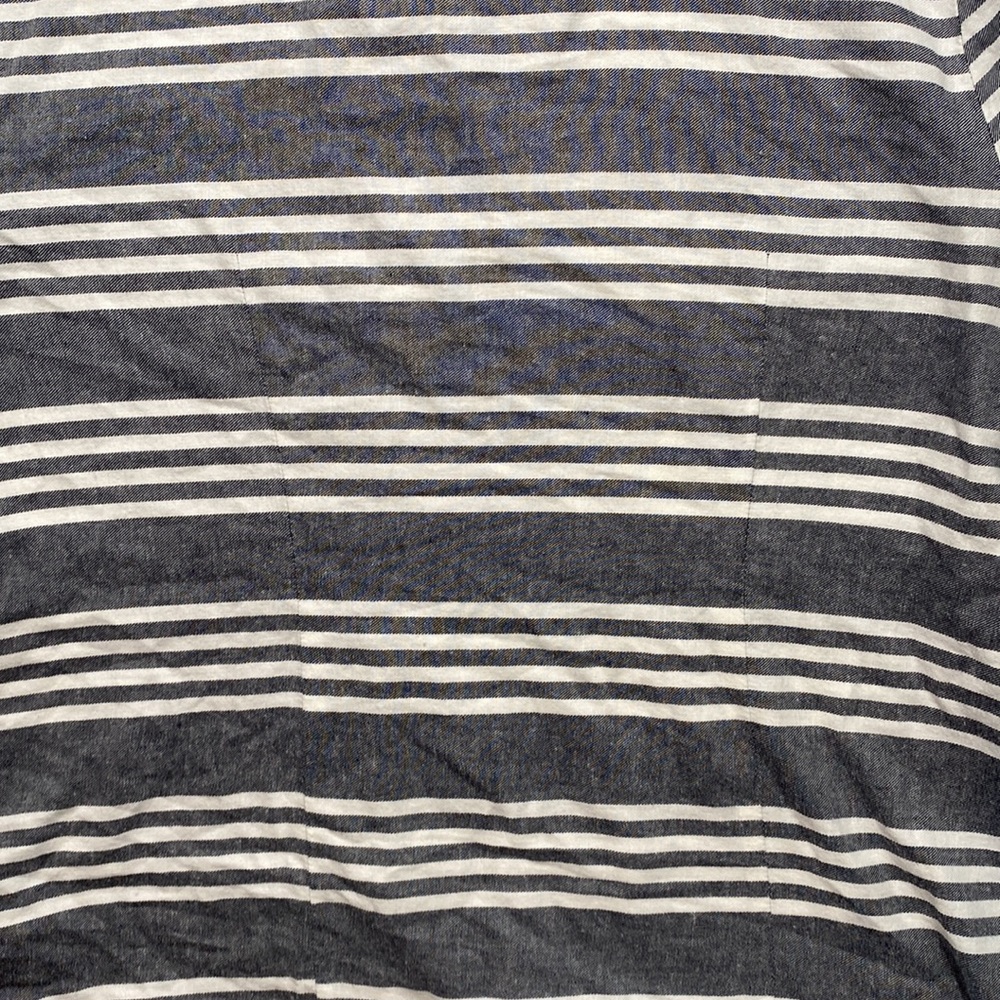 Nautica Long Sleeve Button Up Shirt Blouse Striped Womens Size XL Grayish Blue - Picture 11 of 14